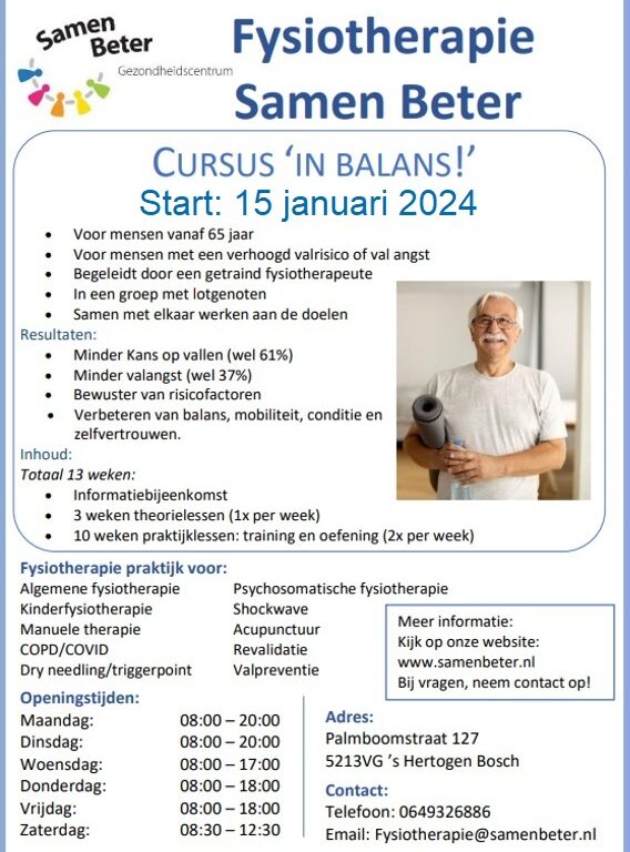 Lees meer over het artikel ‘In Balans’ cursus in 2024