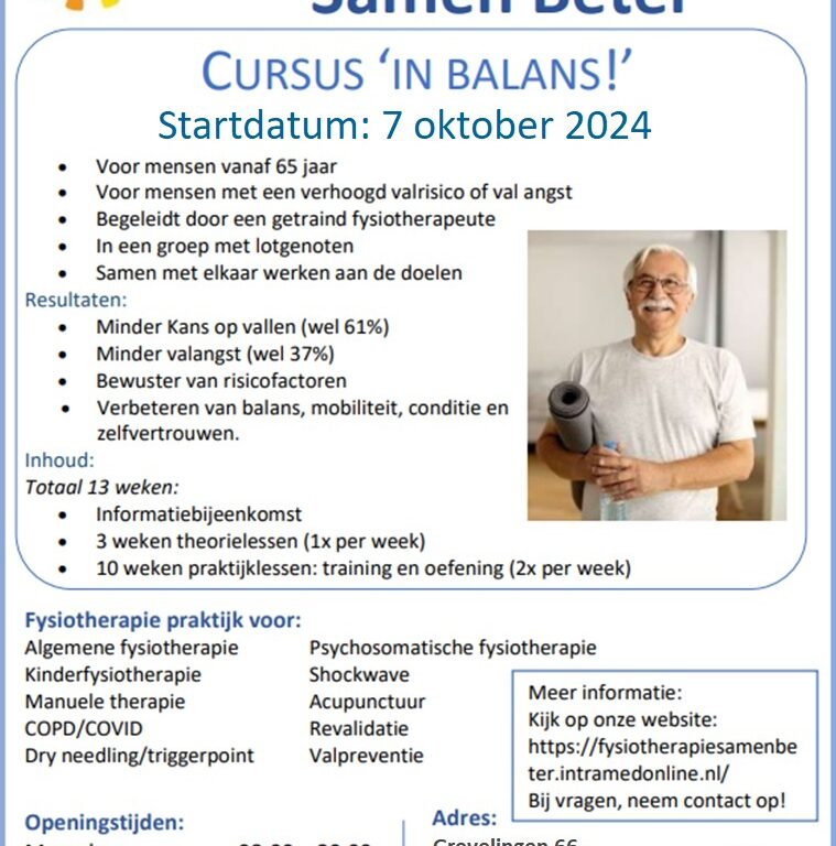 Lees meer over het artikel Cursus ‘In Balans’: 7 oktober 2024